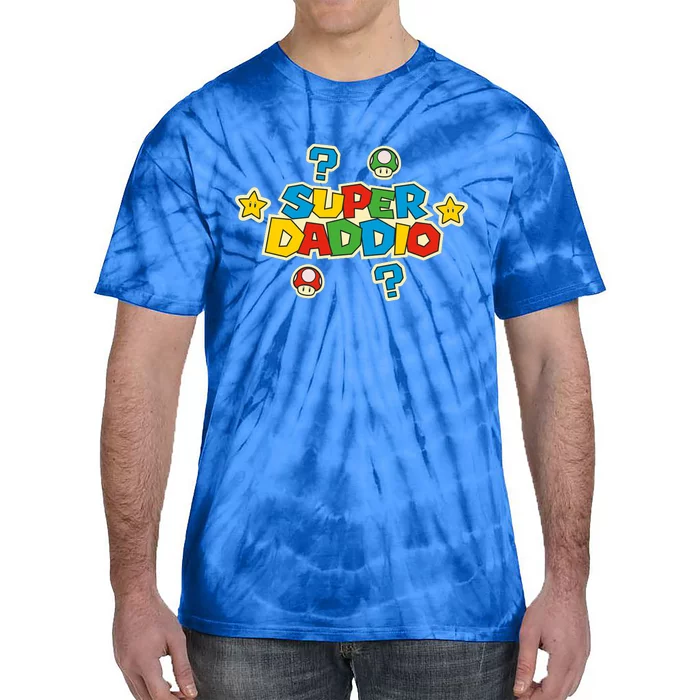 Super Daddio Dad Video Gamer Tie-Dye T-Shirt