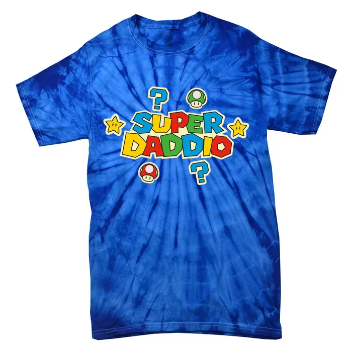 Super Daddio Dad Video Gamer Tie-Dye T-Shirt