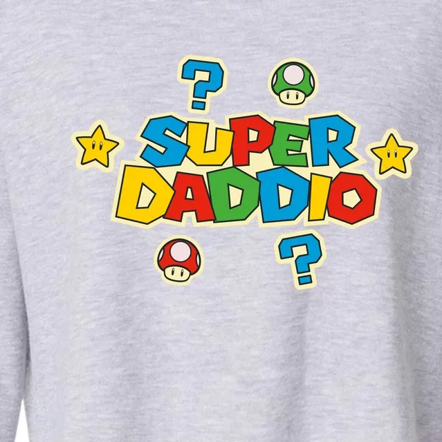 Super Daddio Dad Video Gamer Cropped Pullover Crew