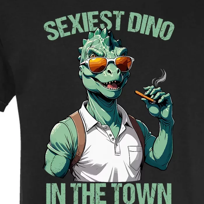 Sexiest Dino Dad T Rex Daddy Saurus Dinosaur Fathers Day Garment-Dyed Heavyweight T-Shirt