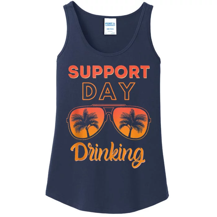 Support Day Drinking Funny Summer Beach Vacation Ladies Essential Tank