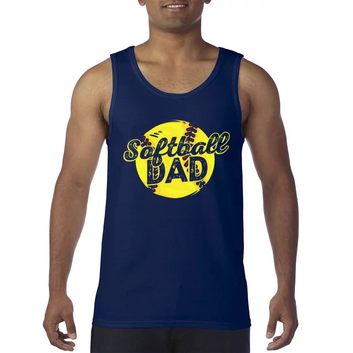 Softball Dad Daddy Father Fathers Day Tank Top