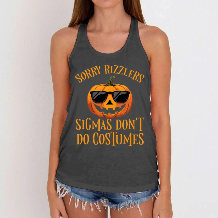 Sigmas Don’T Do Costumes Funny Halloween Women's Knotted Racerback Tank