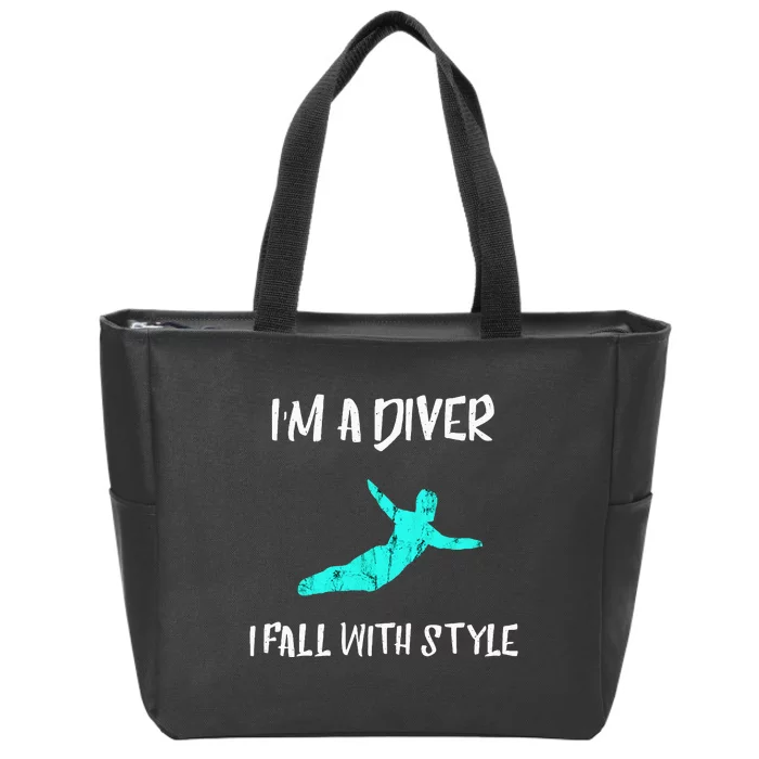 Springboard Diver Diving Platform Diving Aquatic Sport Zip Tote Bag