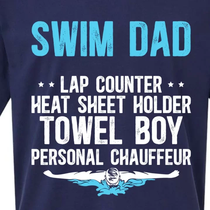 Swim Dad Definition Swimming Dad Of A Swimmer Dad Great Gift Sueded Cloud Jersey T-Shirt