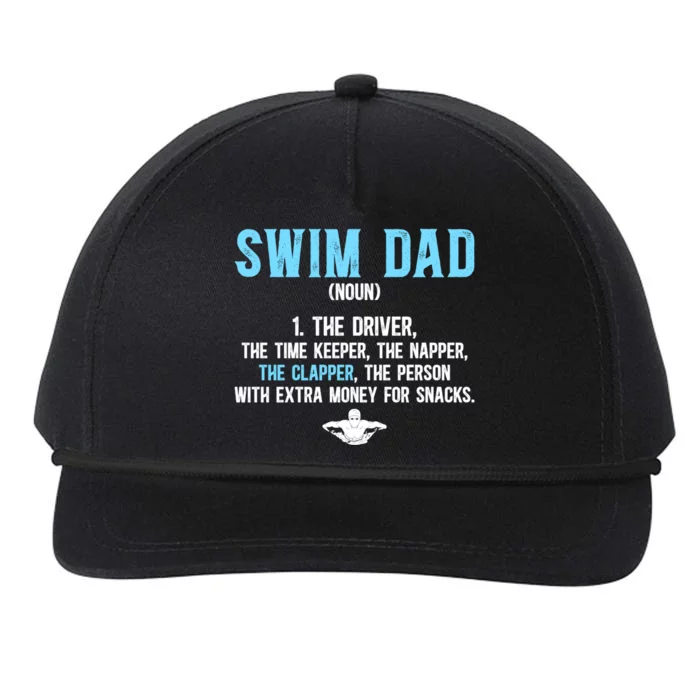 Swim Dad Definition Swimming Dad Of A Swimmer Father Gift Snapback Five-Panel Rope Hat