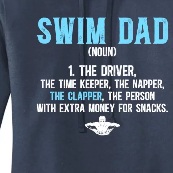 Swim Dad Definition Swimming Dad Of A Swimmer Father Gift Women's Pullover Hoodie