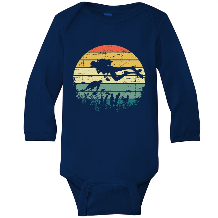 Scuba Diving Dive Diver Baby Long Sleeve Bodysuit