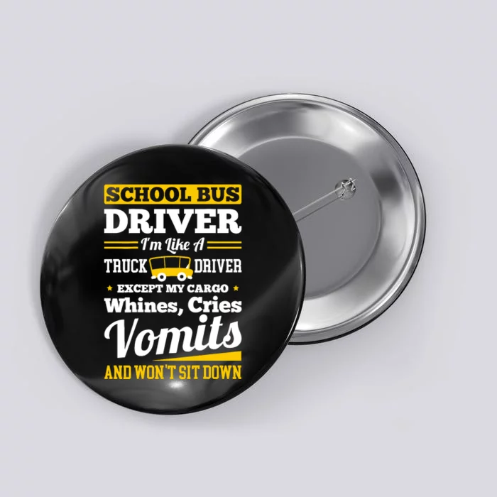 School District Drivers Yellow Shuttle Bus Drivers Gifts Button