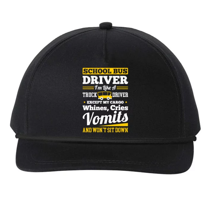 School District Drivers Yellow Shuttle Bus Drivers Gifts Snapback Five-Panel Rope Hat