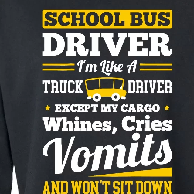 School District Drivers Yellow Shuttle Bus Drivers Gifts Cropped Pullover Crew