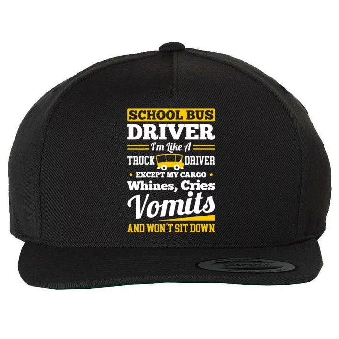 School District Drivers Yellow Shuttle Bus Drivers Gifts Wool Snapback Cap