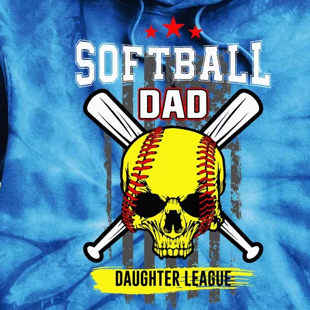 Softball Dad Daughter League Tie Dye Hoodie