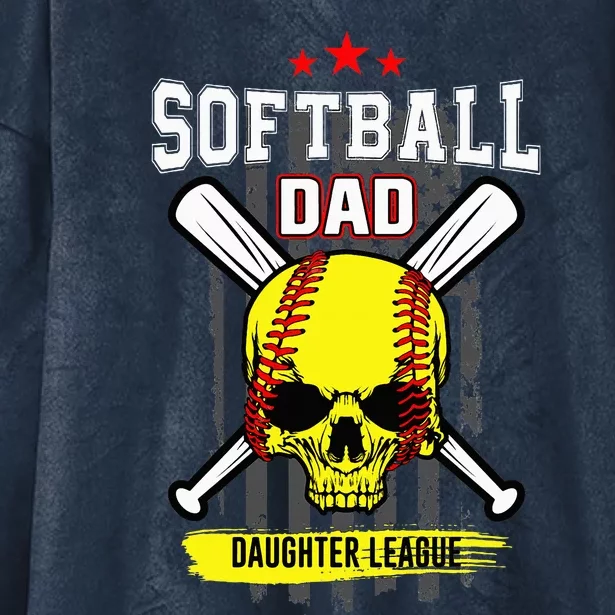 Softball Dad Daughter League Hooded Wearable Blanket