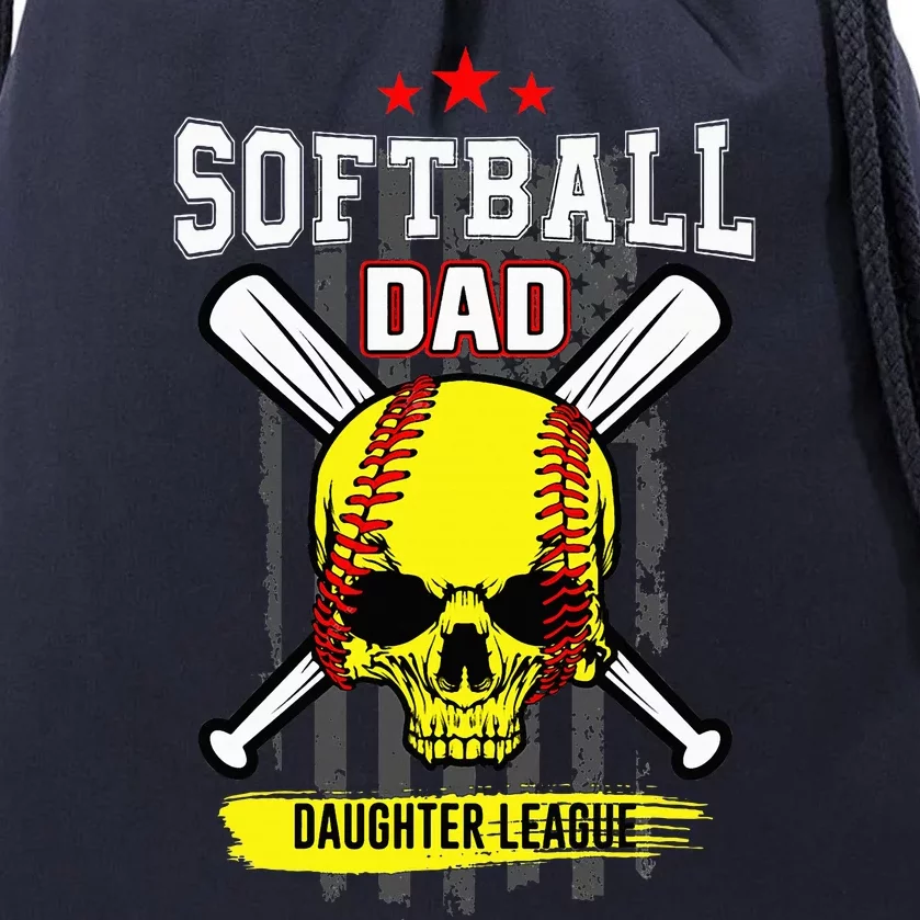 Softball Dad Daughter League Drawstring Bag