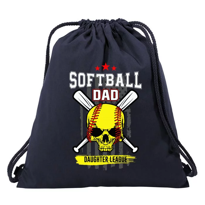 Softball Dad Daughter League Drawstring Bag