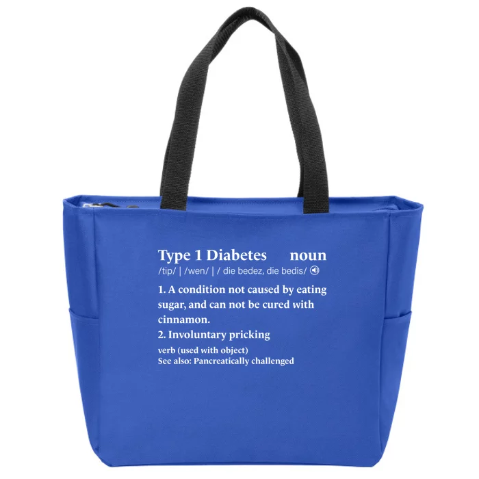 Son Daughter Diabetic Funny Type 1 Diabetes Awareness Great Gift Zip Tote Bag