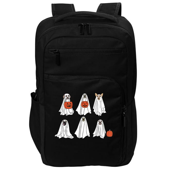 Spooky Dog Dressed As Ghost Funny Ghost Dog Halloween Impact Tech Backpack