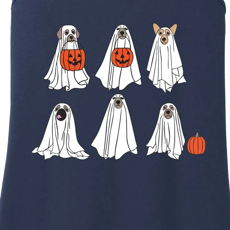 Spooky Dog Dressed As Ghost Funny Ghost Dog Halloween Ladies Essential Tank