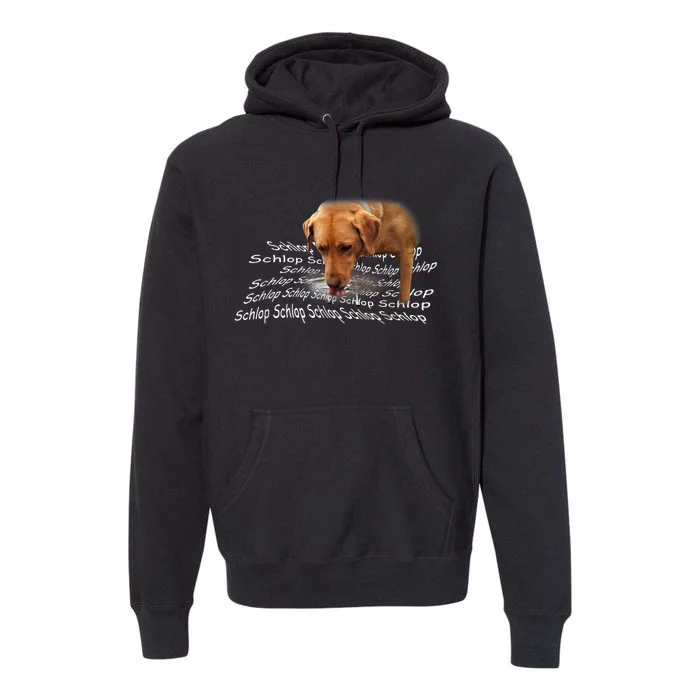 Schlop Dog Drinking Water Meme Premium Hoodie