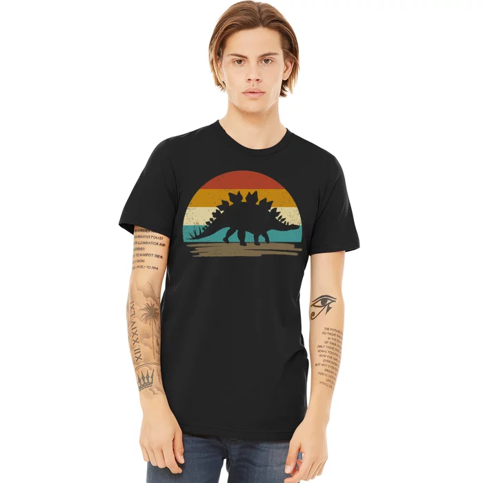 Stegosaurus Dinosaur Deco Retro Vintage Premium T-Shirt