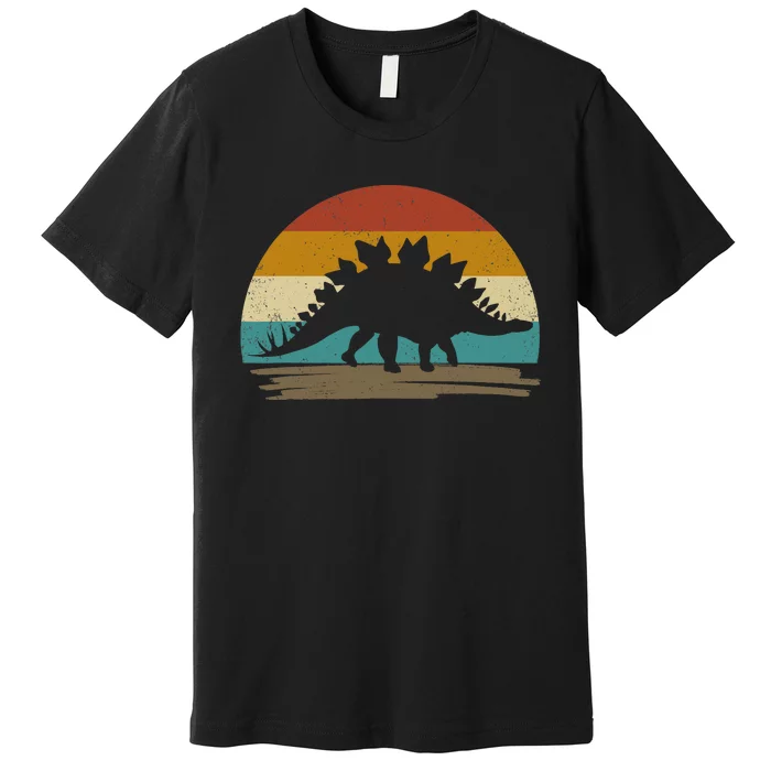 Stegosaurus Dinosaur Deco Retro Vintage Premium T-Shirt