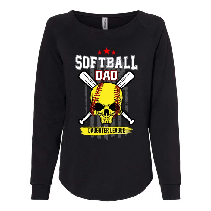 Softball Dad Daughter League Gift Womens California Wash Sweatshirt