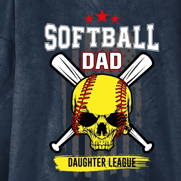 Softball Dad Daughter League Gift Hooded Wearable Blanket