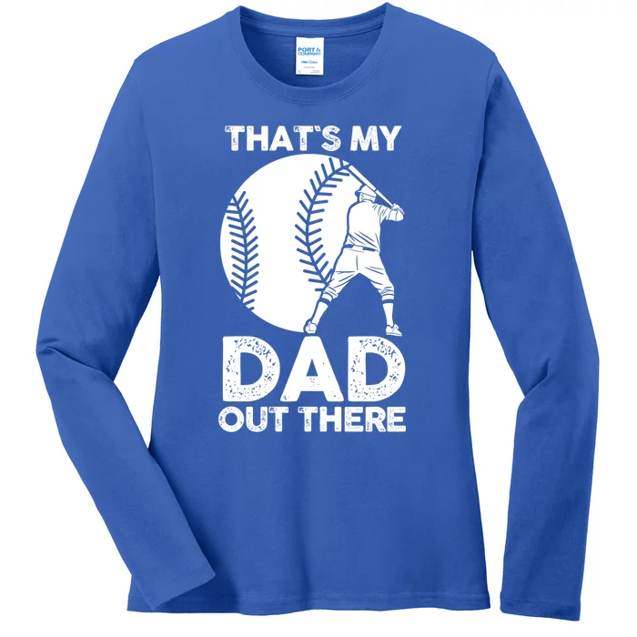 Son Daughter Dad Father Baseball Gift Ladies Long Sleeve Shirt