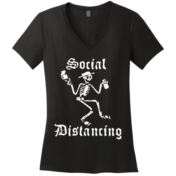 Social Distancing Distortion Women's V-Neck T-Shirt