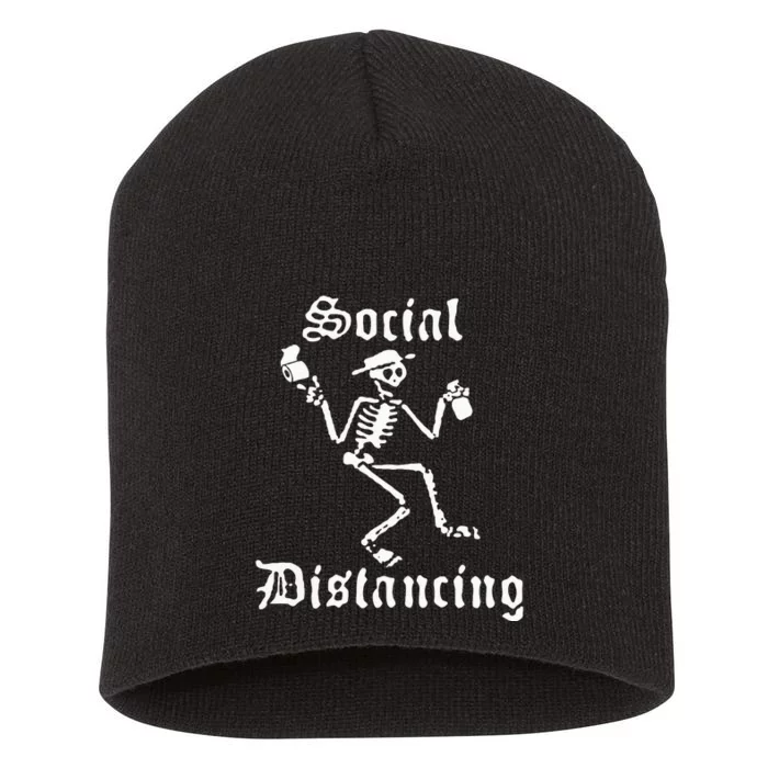 Social Distancing Distortion Short Acrylic Beanie