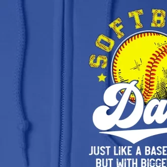 Softball Dad Definition Funny Like A Baseball FatherS Day Cute Gift Full Zip Hoodie