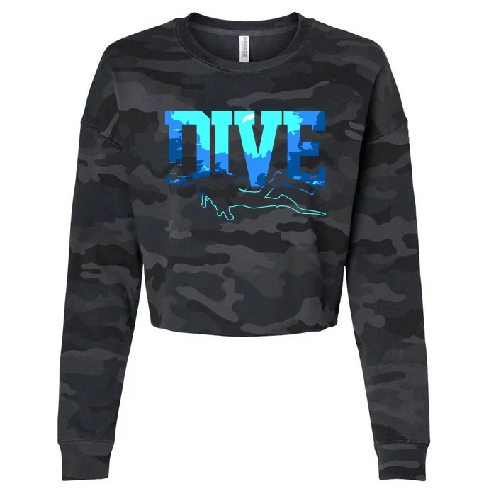 Scuba Diving DIVE Scuba Diver Gift Cropped Pullover Crew