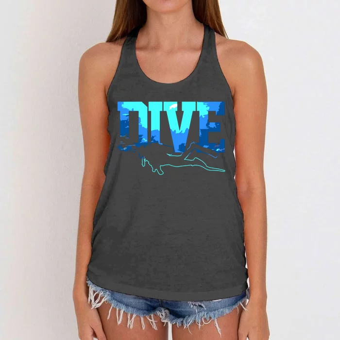 Scuba Diving DIVE Scuba Diver Gift Women's Knotted Racerback Tank