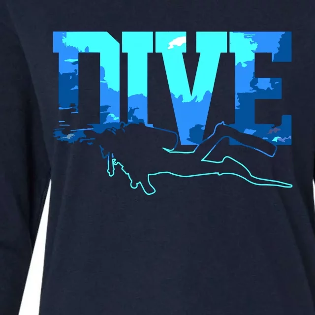 Scuba Diving DIVE Scuba Diver Gift Womens Cotton Relaxed Long Sleeve T-Shirt