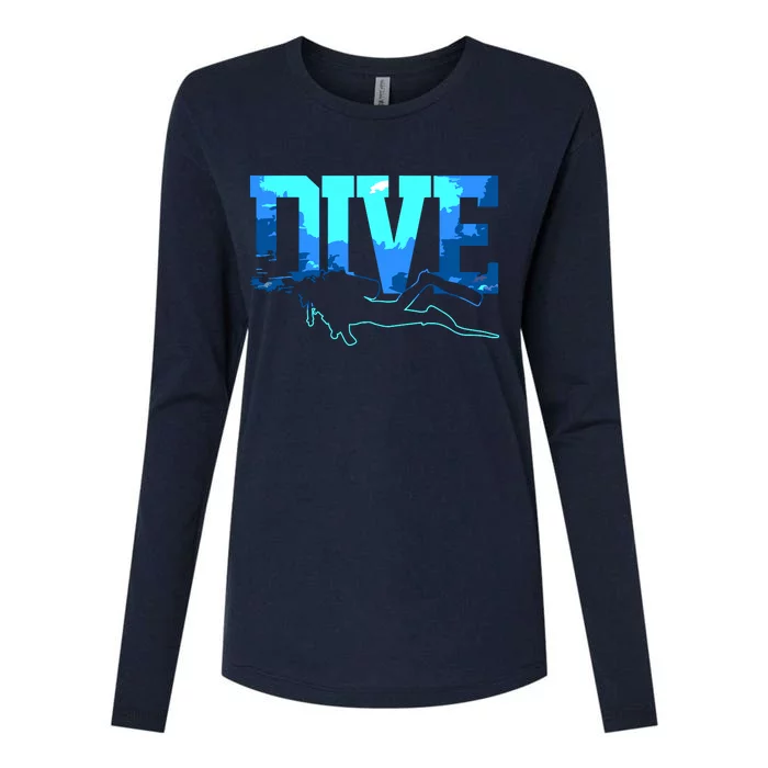 Scuba Diving DIVE Scuba Diver Gift Womens Cotton Relaxed Long Sleeve T-Shirt