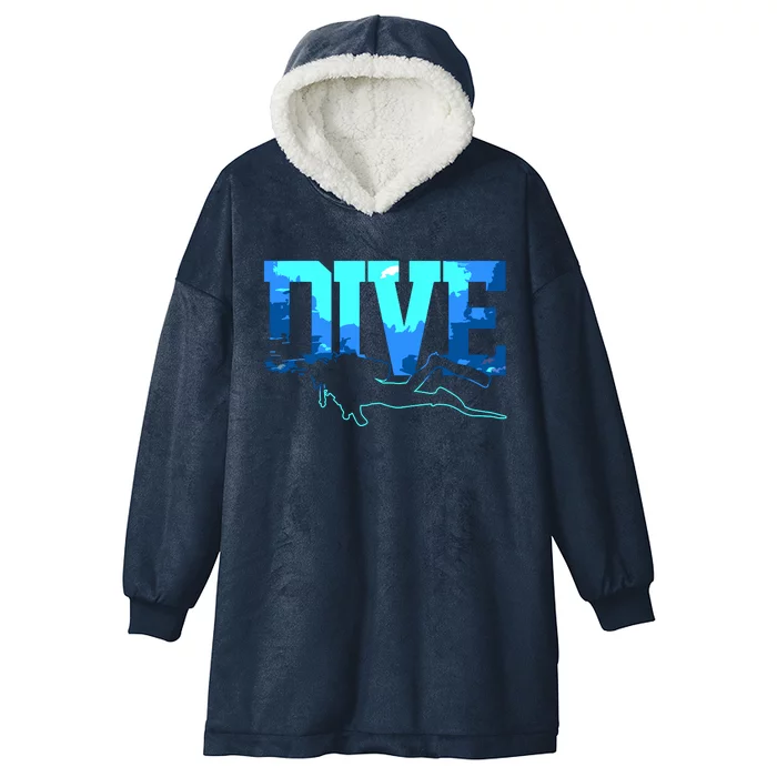 Scuba Diving DIVE Scuba Diver Gift Hooded Wearable Blanket