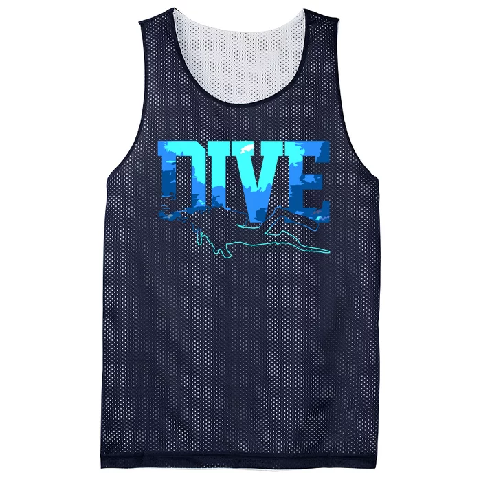 Scuba Diving DIVE Scuba Diver Gift Mesh Reversible Basketball Jersey Tank