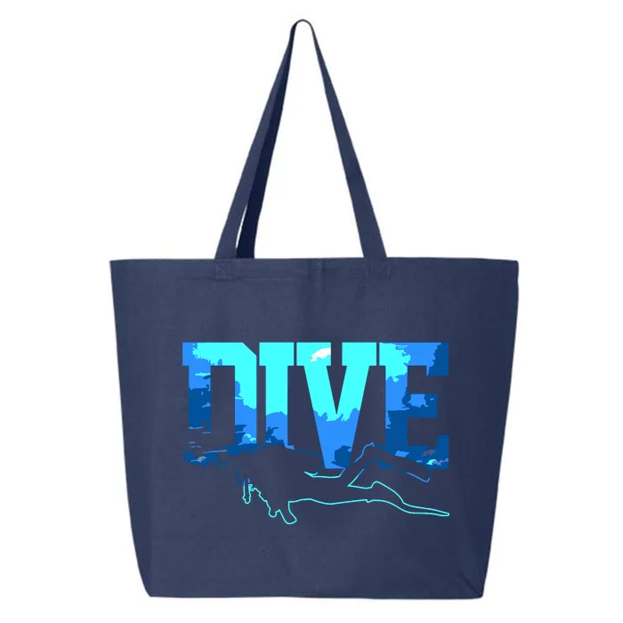 Scuba Diving DIVE Scuba Diver Gift 25L Jumbo Tote