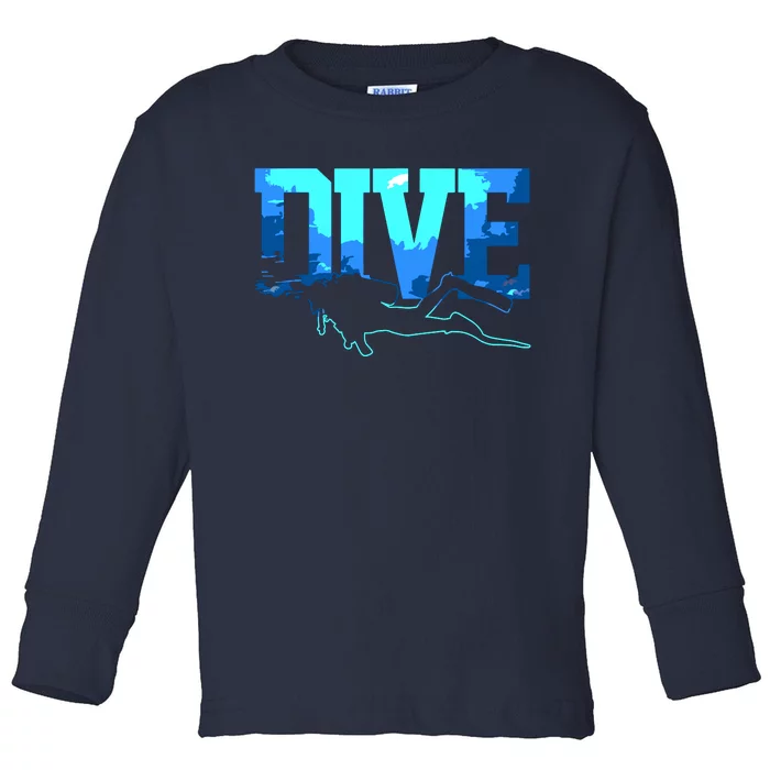 Scuba Diving DIVE Scuba Diver Gift Toddler Long Sleeve Shirt