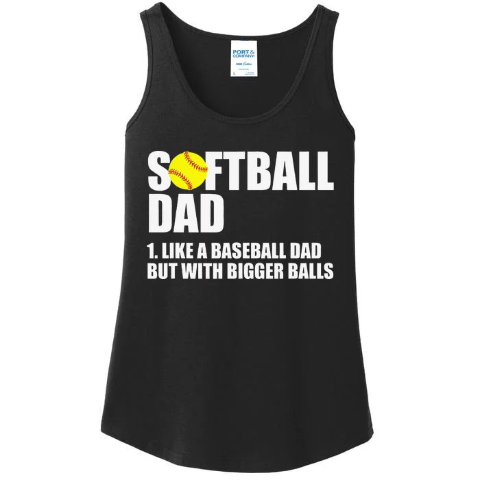 Softball Dad Definition Funny Ladies Essential Tank