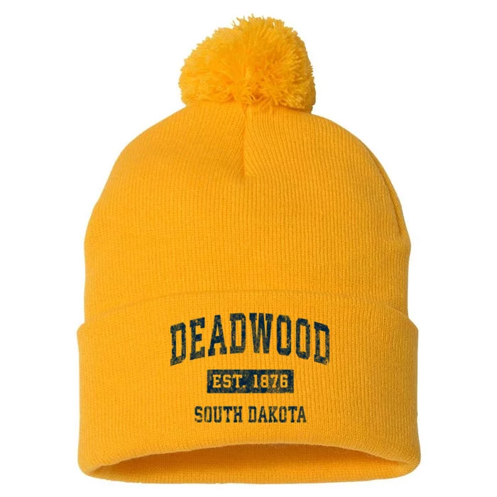 South Dakota Est 1876 Sd Vintage Sports Pom Pom 12in Knit Beanie