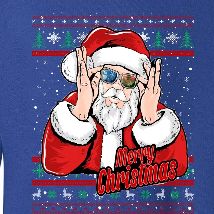 Santa Dj Edm Costume And Novelty Christmas Dj Great Gift Toddler Sweatshirt