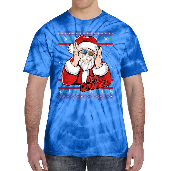 Santa Dj Edm Costume And Novelty Christmas Dj Great Gift Tie-Dye T-Shirt