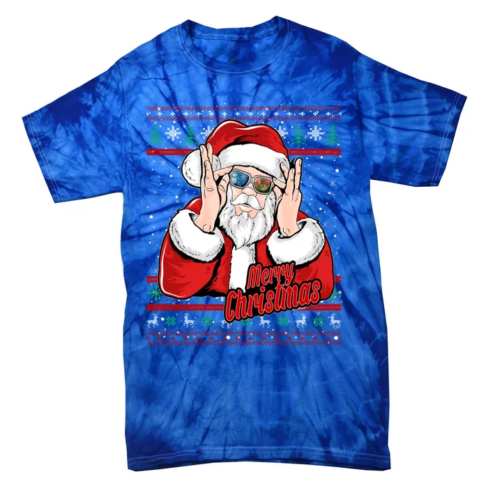 Santa Dj Edm Costume And Novelty Christmas Dj Great Gift Tie-Dye T-Shirt