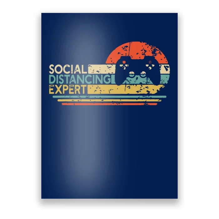 Social Distancing Expert Gaming Vintage Video Gamer Gift Poster