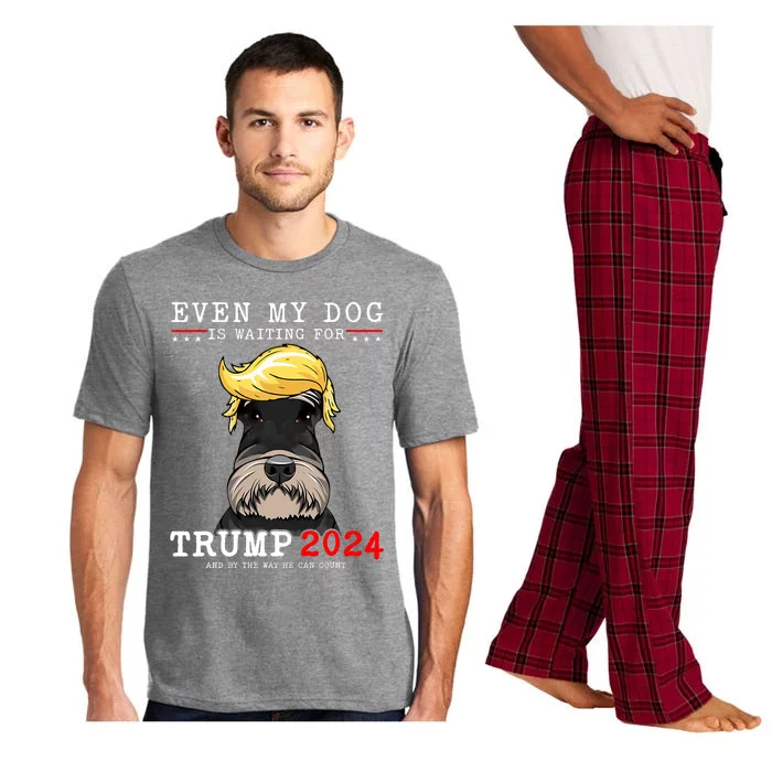 Schnauzer Dog Even My Dog Is Waiting For Trump 2024 Pajama Set