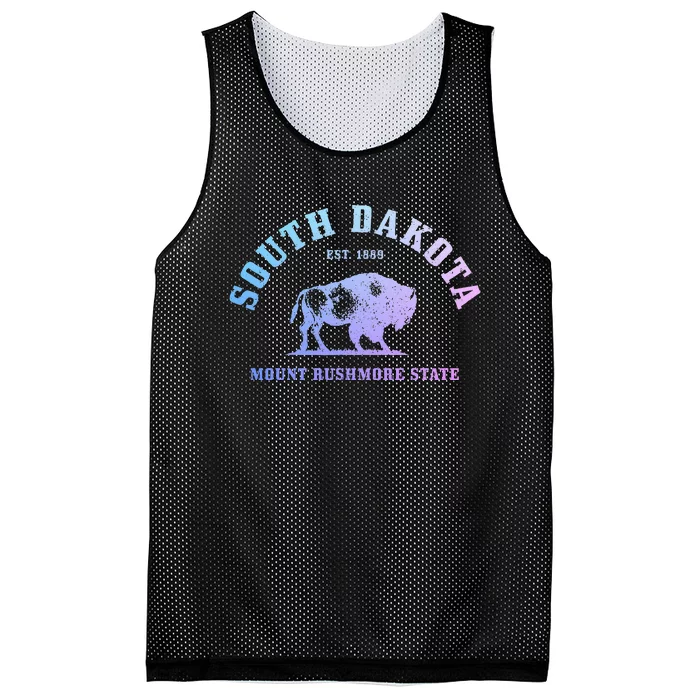 South Dakota Est. 1889 Mount Rushmore State Bison Vintage Mesh Reversible Basketball Jersey Tank