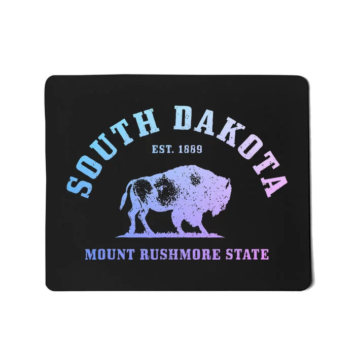 South Dakota Est. 1889 Mount Rushmore State Bison Vintage Mousepad