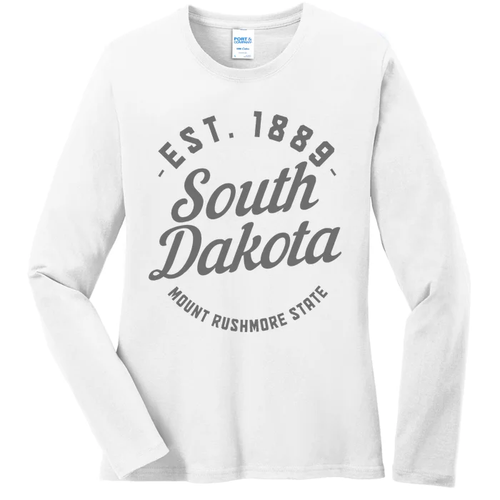 South Dakota Est. 1889 Vintage Mount Rushmore State Pride Ladies Long Sleeve Shirt